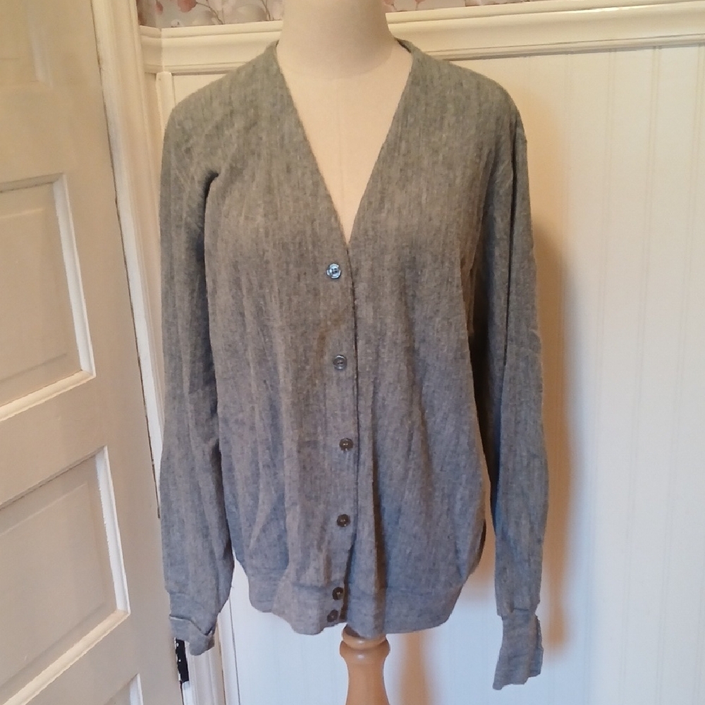 Vintage Grandpa Gray Cardigan Sweater for Men